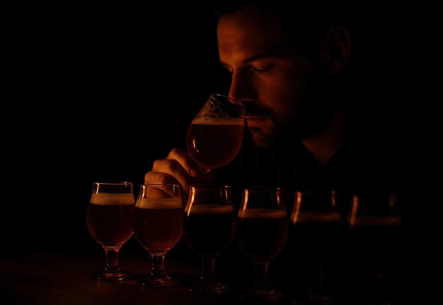 Ölprovning i mörker för två